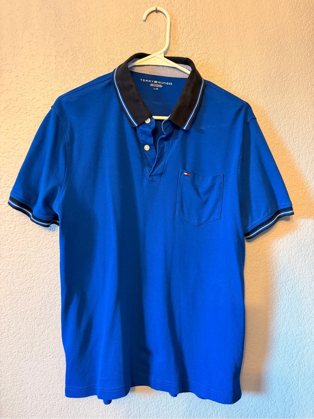 Tommy Hilfiger Royal Blue Polo with Black Contrast Collar